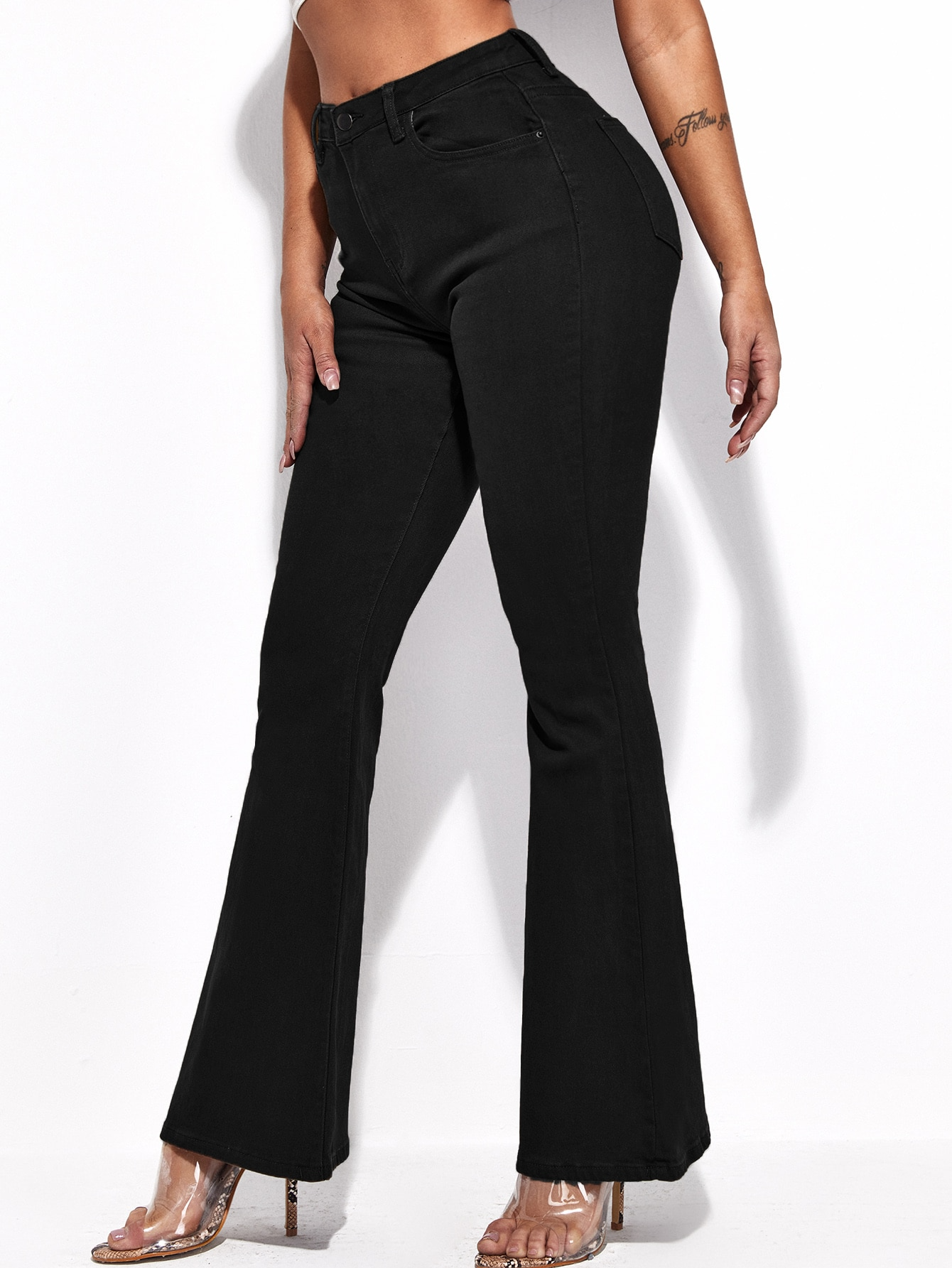 PANTALON BOTA CAMPANA NEGRO (STRETCH)