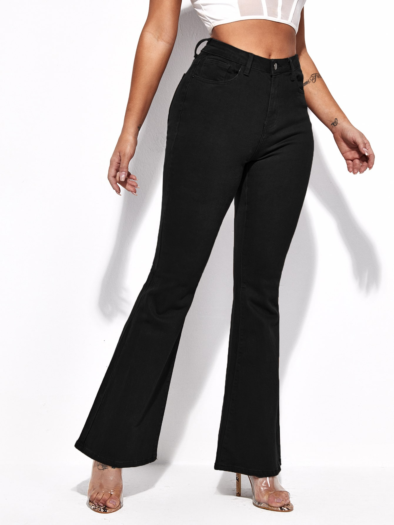 PANTALON BOTA CAMPANA NEGRO (STRETCH)